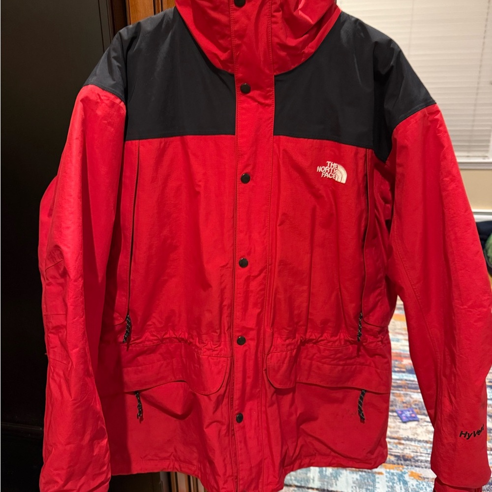 The North Face Red and Black HyVent Jacket with Liner - Two-Tone Red Black XL
